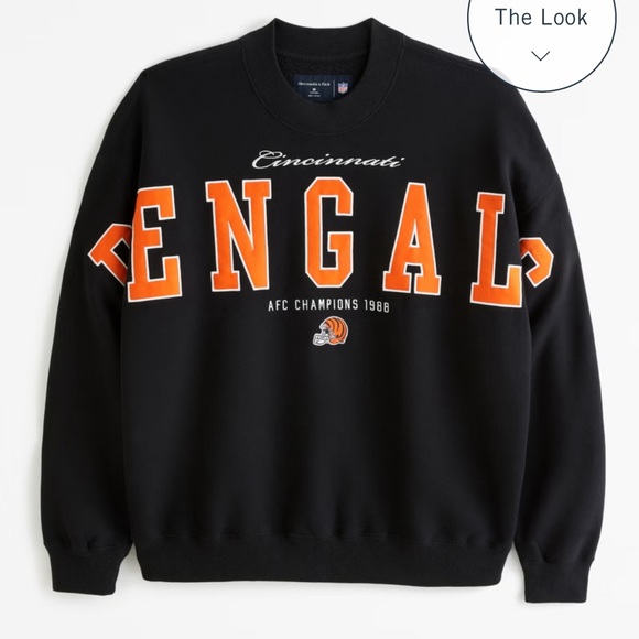 Abercrombie & Fitch Other - Abercrombie & Fitch Cincinnati Bengals Stitched Crew Sweatshirt BRAND NEW